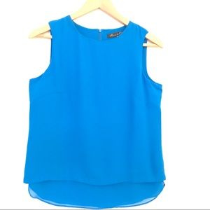 Blue Layered Sleeveless Blouse EUC